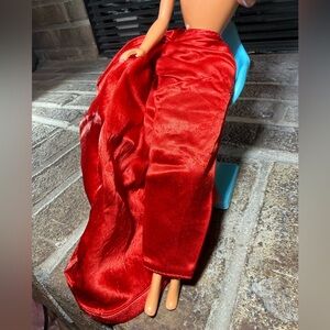 Barbie doll 1960’s red satin wrap skirt excellent condition doll not included